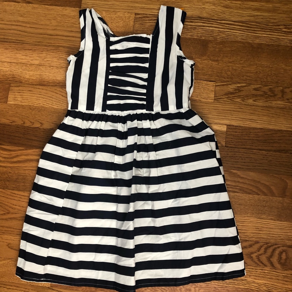 Adorable Navy and White Striped Little Girl Dress